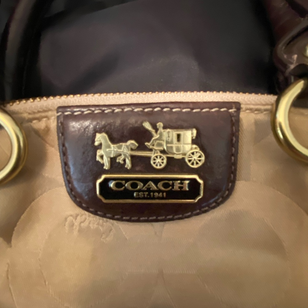Coach Beige and Brown Signature Satchel - Picture 7 of 13